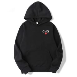 CDG Play Heart New X Printed Hoodie