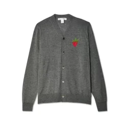 Westfall Strawberry Cardigan in Mid Grey