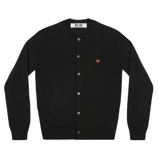 CDG Women Cardigan Small Red Heart Black CDG Women Cardigan Small Red Heart Black