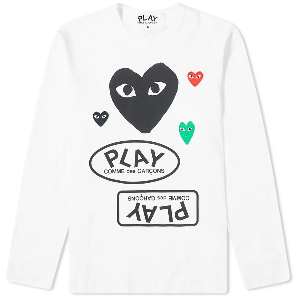 CDG Play Multi Logo Long Sleeve CDG Play Multi Logo Long Sleeve
