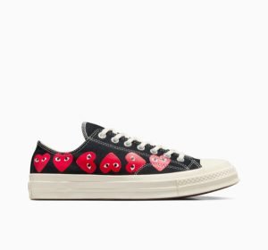 CDG Play Converse Multi Hearts Low Black