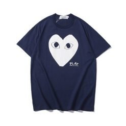 CDG White Heart Navy Blue Shirt