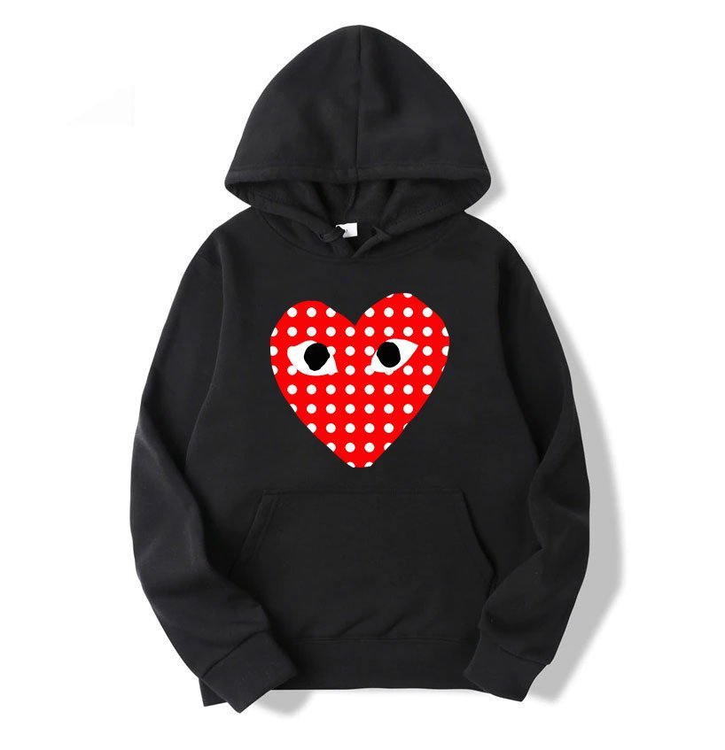 CDG White Dotted Heart Hoodie CDG White Dotted Heart Hoodie
