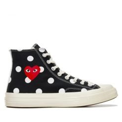 Converse Red Heart Polka Dot Sneakers 70 High (Black)