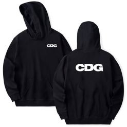 New CDG Text Front Back Printed Hoodie