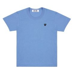 Coloured T-Shirt Small Black Emblem Blue