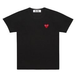 Black PLAY Basic T-Shirt Red Emblem