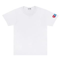 Tee Red & Blue Sleeve Emblem White