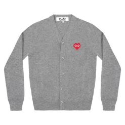 Play Men's Cardigan Invader Emblem Grey