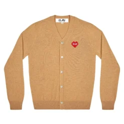 Play Mens Cardigan Invader Emblem Beige