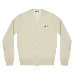PLAY V-Neck Pullover White Heart (Grey)