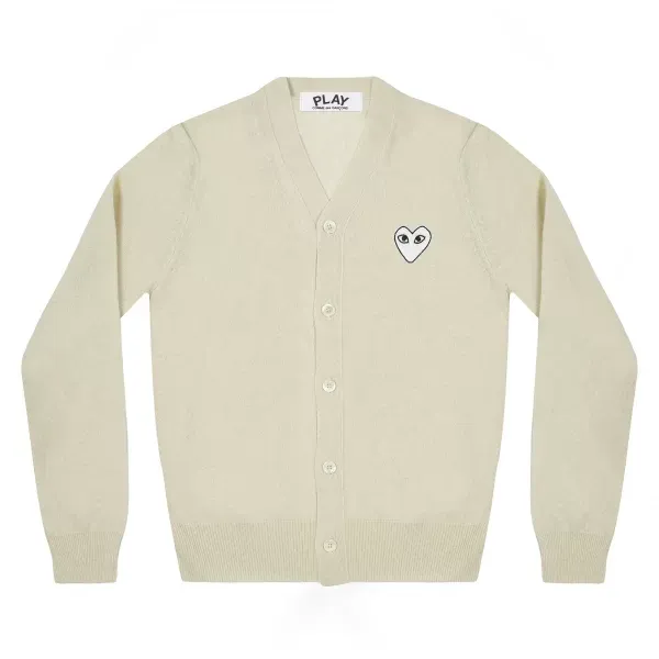PLAY V-Neck Pullover White Heart (Grey) PLAY V-Neck Pullover White Heart (Grey)