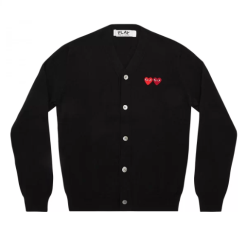 Play Mens Cardigan With Double Emblems Black