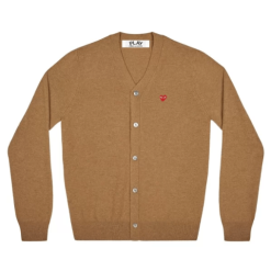 Mens Brown Play Cardigan Small Red Heart