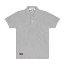 Play Polo Red Invader Heart & Blue Emblem (Grey)