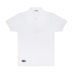 Play Polo Red Invader Heart & Blue Emblem (White)