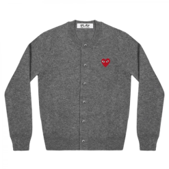 Play Womens Cardigan Red Emblem Grey
