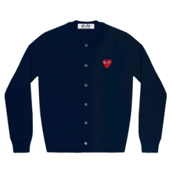 Play Womens Cardigan Red Emblem Navy
