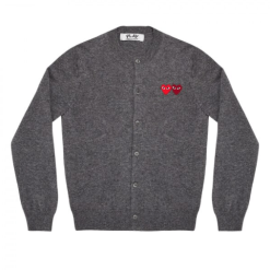 Play Womens Cardigan With Double Emblems Grey