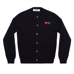 Play Womens Cardigan With Double Emblems Navy