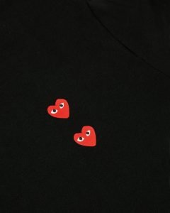 Play Multi Red Heart Longsleeve T-Shirt Black