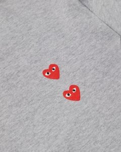 Play Multi Red Heart Longsleeve T-Shirt Grey