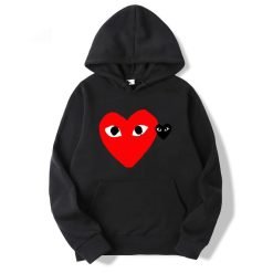 Red Heart And Gray Heart CDG Hoodie
