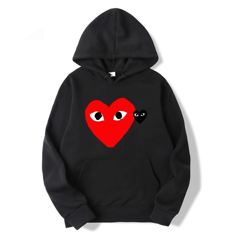 Red-Heart-And-Gray-Heart-CDG-Hoodie Red Heart And Gray Heart CDG Hoodie