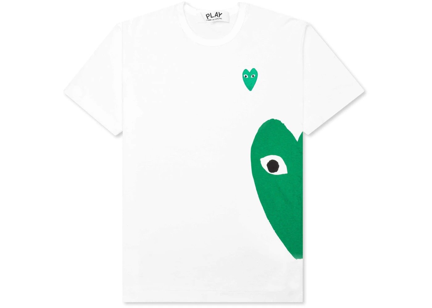 CDG-Play-Green-Emblem-Heart-Tee-White Cdg Play Green Emblem Heart Tee White