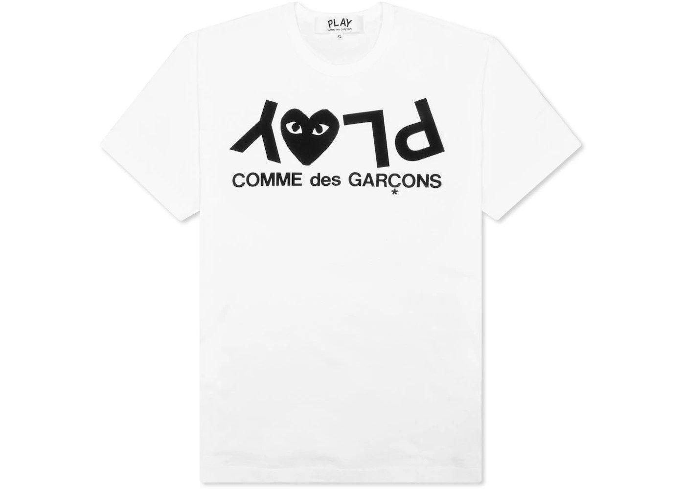 CDG-Play-Inverted-Text-T-Shirt-White CDG Play Inverted Text T-Shirt White