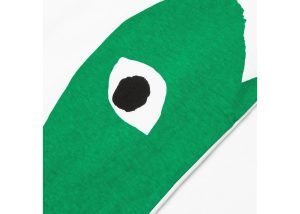 CDG Play Green Emblem Heart Tee White