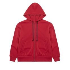 Zip Hoodie Red Invader Heart Blue Emblem